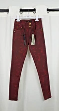 Cosmic Jeans Skinny Fit Hightwaist Red Animal Print Jeans Size 8 Uk CR057 AA 08