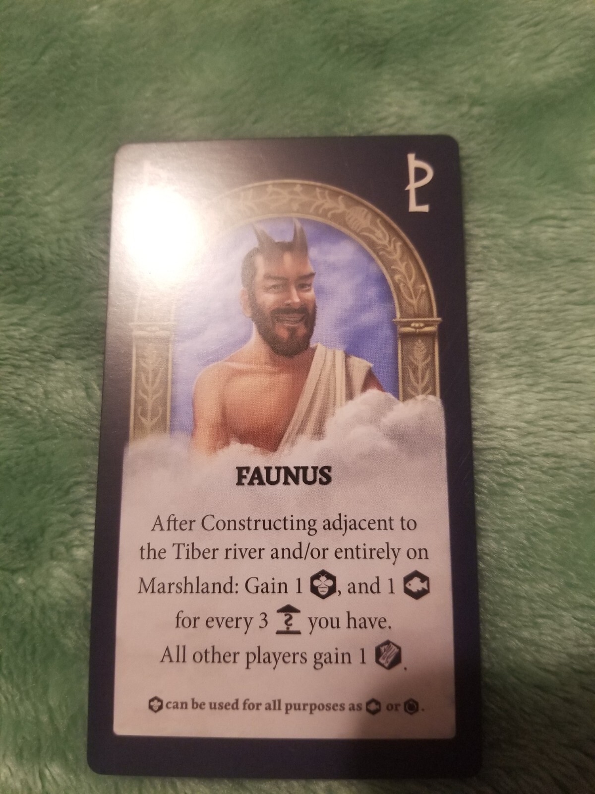 Rome and Roll Board Game Secret Cabal Kickstarter Faunus Promo Card