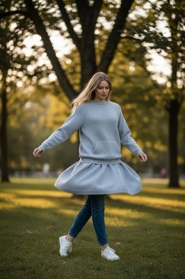 J. JILL PURE JILL MP Sweater Womens Small Blue Soft Cozy With Kangaroo Pocket