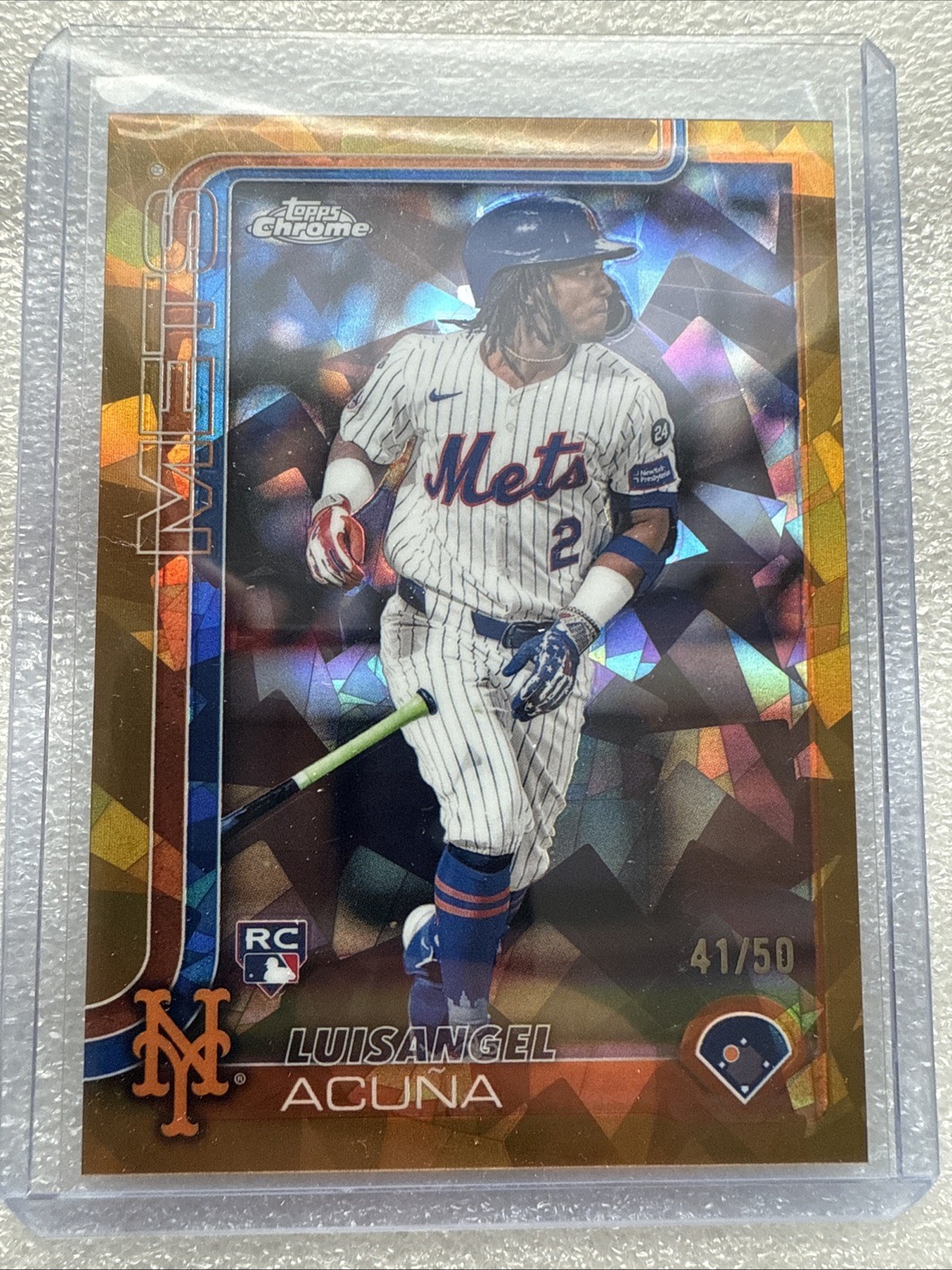 2025 Topps Chrome Sapphire - Luisangel Acuna #56 Gold Refractor /50 (RC)