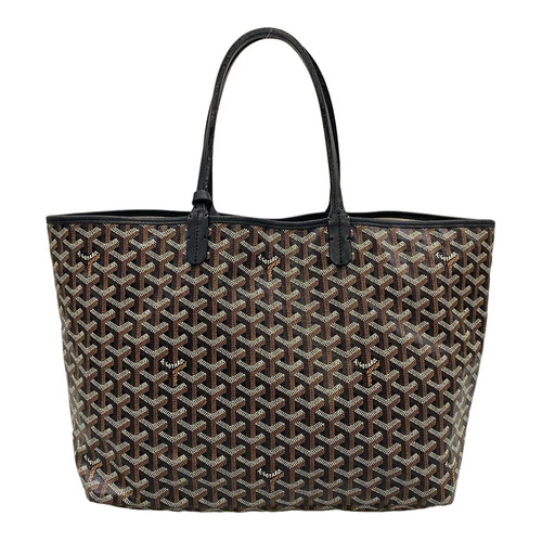 GOYARD Saint Louis PM Black Coated Canvas Leather A******** Tote Bag
