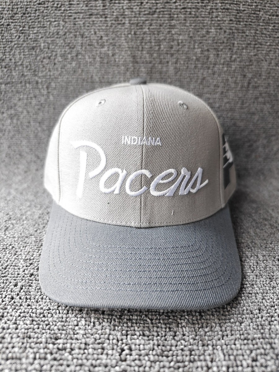 Mitchell & Ness Indiana Pacers Gray Script Snapback Hat Nostalgia Co New