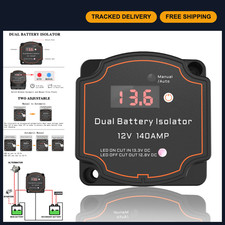 12v 140a Smart Dual Battery Isolator Waterproof Vsr With Digital Voltmeter For