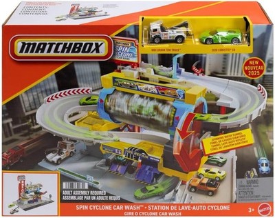Matchbox Spin Cyclone Car Wash Playset Multi-Level Track Set JGB68