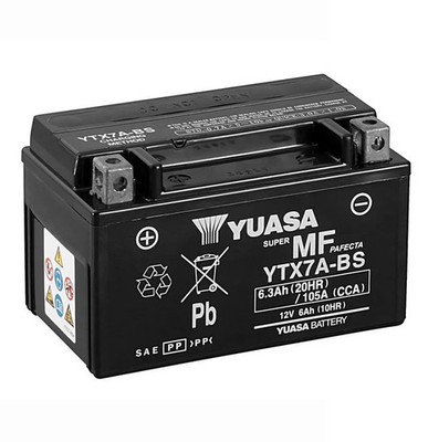 Yuasa YTX7A-BS AGM Batterie 12V 6AH CP - Einbaufertig (GTX7A-BS FTX7A-BS)
