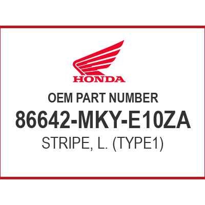 Honda STRIPE, L. (TYPE1) 86642-MKY-E10ZA OEM NEW