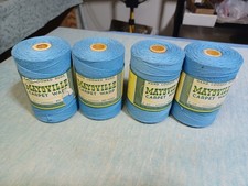 Maysville VTG Carpet Warp Lot 4 Cones 800 Yds Cotton Rug Weaving Light Blue