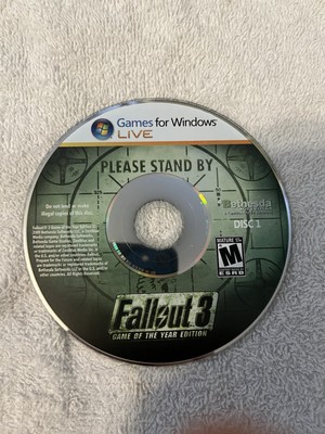 Fallout 3 Game of the Year Edition Windows PC DVD-ROM 2009 2 Disc 