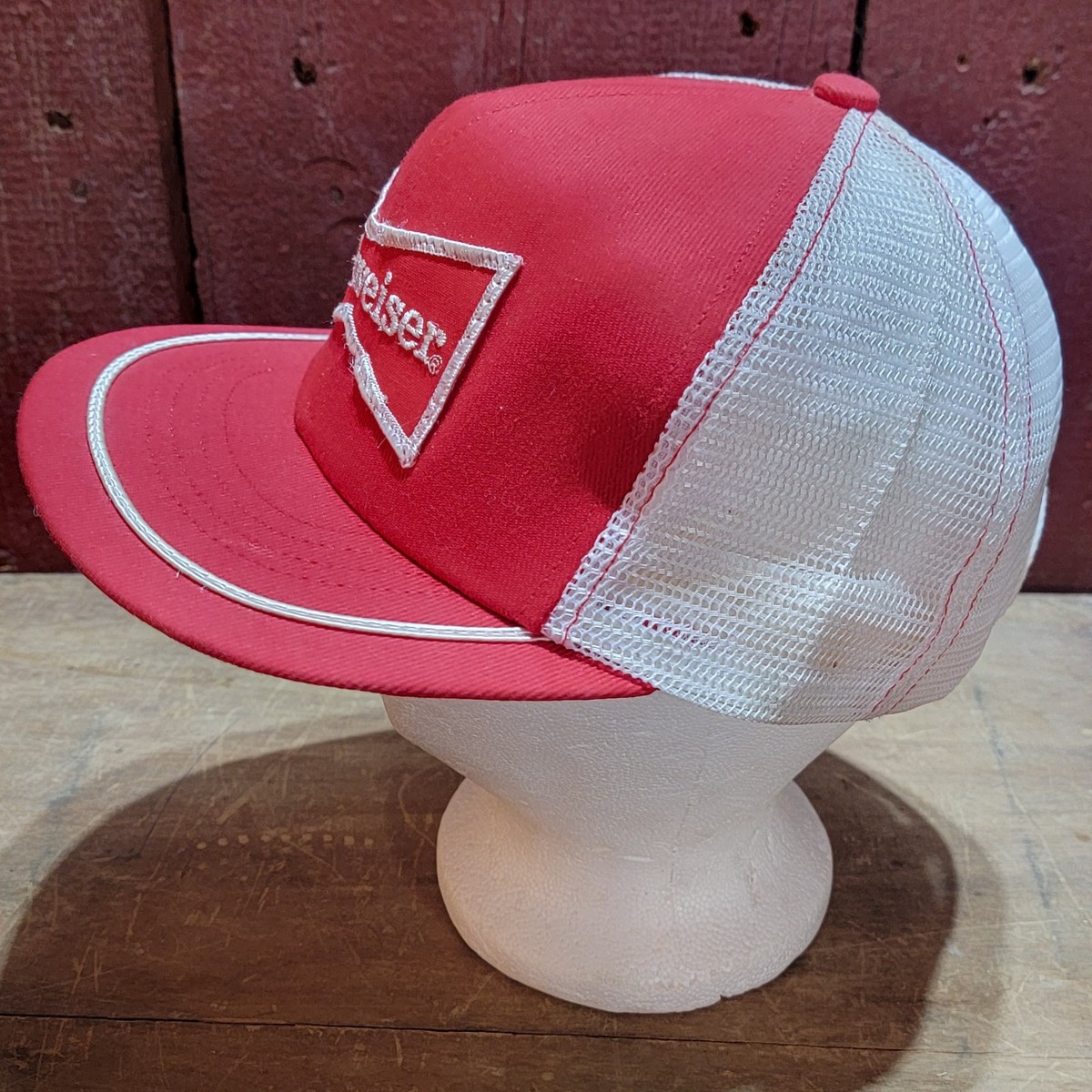 Vintage 80s Swingster Budweiser Trucker Hat Mesh Cap Beer Patch