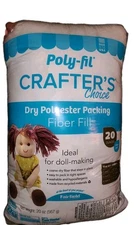Poly-Fil Crafter’s Choice Dry Polyester Packing Fiber Fill, Stuffing 20 Ounces 