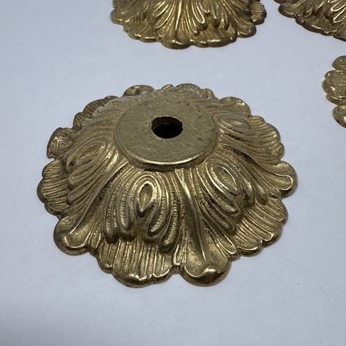 Antique Vintage Brass Socket Bobeche Rosette Chandelier Lamp Light Parts Set (8) - Picture 7 of 22