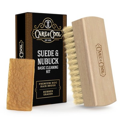 Suede and Nubuck Cleaning Premium Hog Hair Brush 3.94''x1.38'' and Rubber Erase...