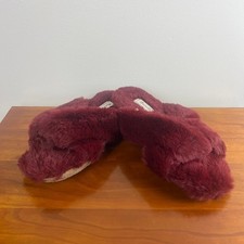 Madewell Burgundy Faux Fur Crisscross Slide Slippers Women's Size 5 NWOT