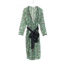 Mina Perhonen Wind Basket Cotton Dress Green/Black Size 38 Used
