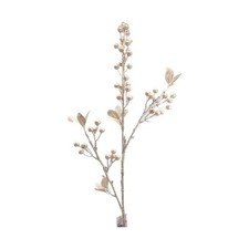 Fiore Artificiale Natale Ramo di Bacche Natalizie perlate ORO 83 cm 198N