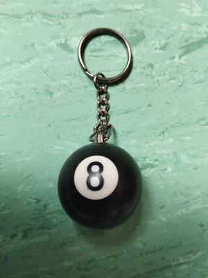 Schlüsselanhänger Billiardkugel 8 Die Schwarze Acht 30 mm Eight Ball Pool massiv