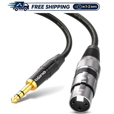 Versatile 3.3FT XLR Female to 1/4'' TRS Mic Cable - Perfect for Live Sound Use