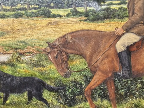 BRIAN TOVEY - LARGE EQUESTRIAN OIL PAINTING - MAN ON HORSEBACK - Picture 9 of 19