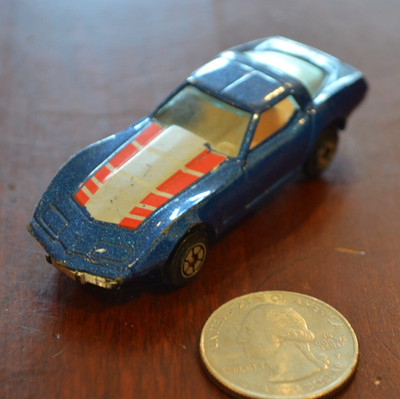 VINTAGE 1970s YATMING #1080 BLUE CHEVY CORVETTE STINGRAY DIECAST 1:64 HONG KONG