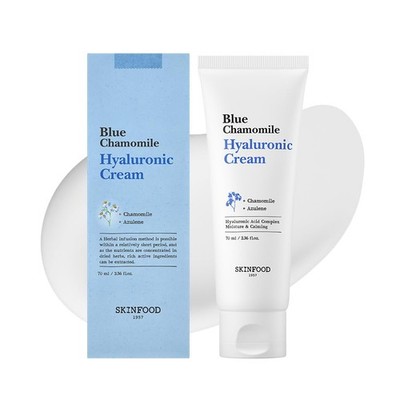 SKINFOOD Blue Chamomile Hyaluronic Cream, Vegan Moisturizer, 7-Layer Hyaluron...