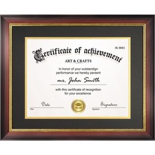 11x14 Diploma Frame with Mat for 8.5x11 Certificate, Mahogany Document Frame ...