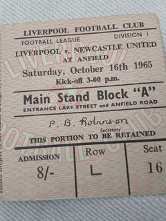 Liverpool v Newcastle United 1965/6 ticket