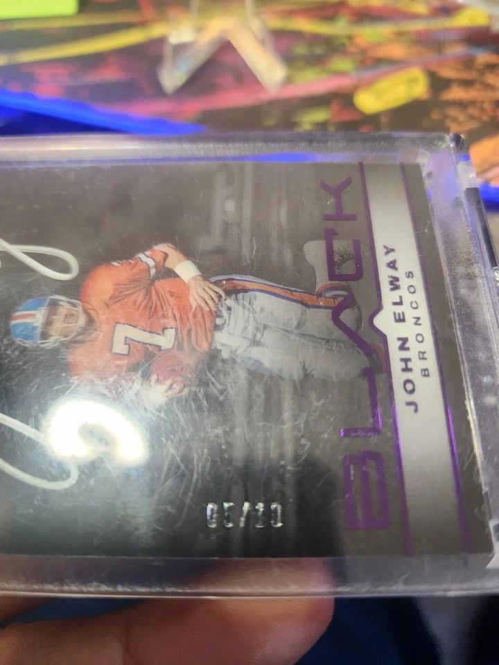 🔥Panini Sellado🔥2023 Panini Negro John Elway Firmas EN TARJETA #5 de 10 HOF🔥 Foto 2 de 3