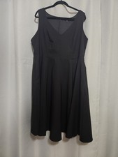 Torrid Dress Women Size 18 Black Fit & Flare Skater Knee Length Sleeveless Crepe