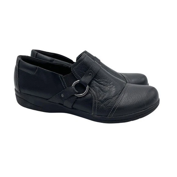 Ballerine Clarks Collection donna Cheyn Fame slip on pelle nera misura 10W larghe