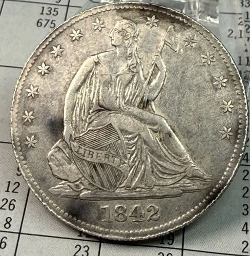 1842- O Seated Liberty Half Dollar 50c MD Date Rev. 1842- XF Details R- 6.0!