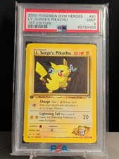 2000 Pokemon Gym Heroes 1st Edition Lt. Surge's Pikachu #81 PSA 9 MINT WOTC on eBay