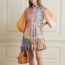 Zimmermann Anneke Dress Size 2 / 12 AU / 8 US Mini Spliced Lantern Sleeve