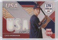 2020 Panini Elite Extra Edition USA Baseball Material Red 10/49 Gage Workman gp1