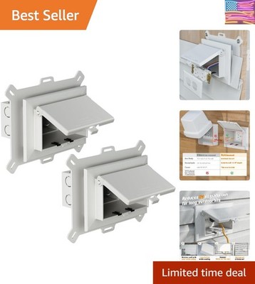 2 Pcs Recessed Outlet Box, DBHS1W-1 Low Profile Electrical Boxes, Wall Plate ...