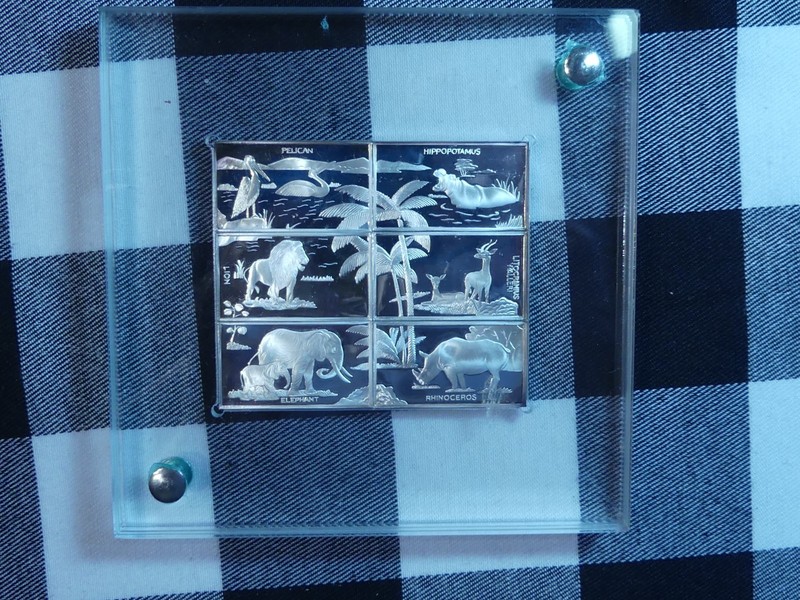 CB146: Very Rare 6 African Nation, 1999 silver 1000 Franc coins, picture puzzle