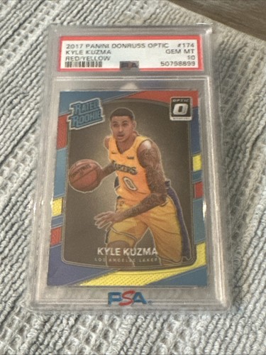 2017-18 Panini Donruss Optic Rated Rookie Kyle Kuzma #174 Red & Yellow PSA 10