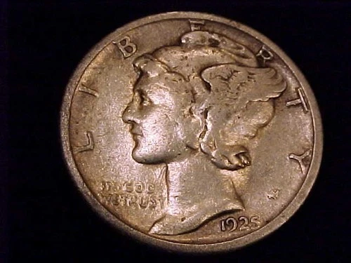 1925-S Mercury Dime, Fine in Grade