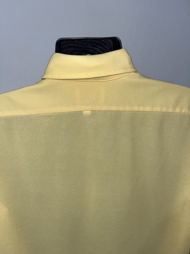 Vintage Arrow Knit Shirt Men 16 Large Yellow Big Collar Disco Polyester - Picture 8 of 10