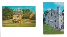 Set 2 George Washington Grist Mill & Virginia Governor's Palace Postcards