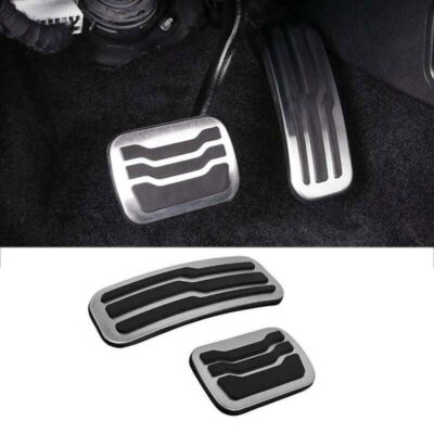 2011-2019 For Ford Explorer Brake Pedal Accelerator Pedal Cover Silver Aluminum
