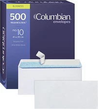 #10 Security Envelopes, 500/Box, No Window, 4-1/8 X 9-1/2 Inches, Release & Seal