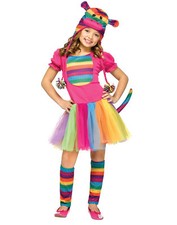 Fun World Kids Rainbow Sock Monkey Child Costume MEDIUM 8-10 NEW C7