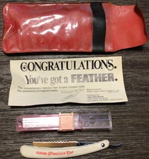 Vintage NOS New Old Stock Original Case Feather Injector Razor With Extra Blades