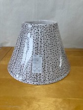 Next White/Navy Blue Polka Dot Pleated Easy Fit Lampshade, New, RRP £35