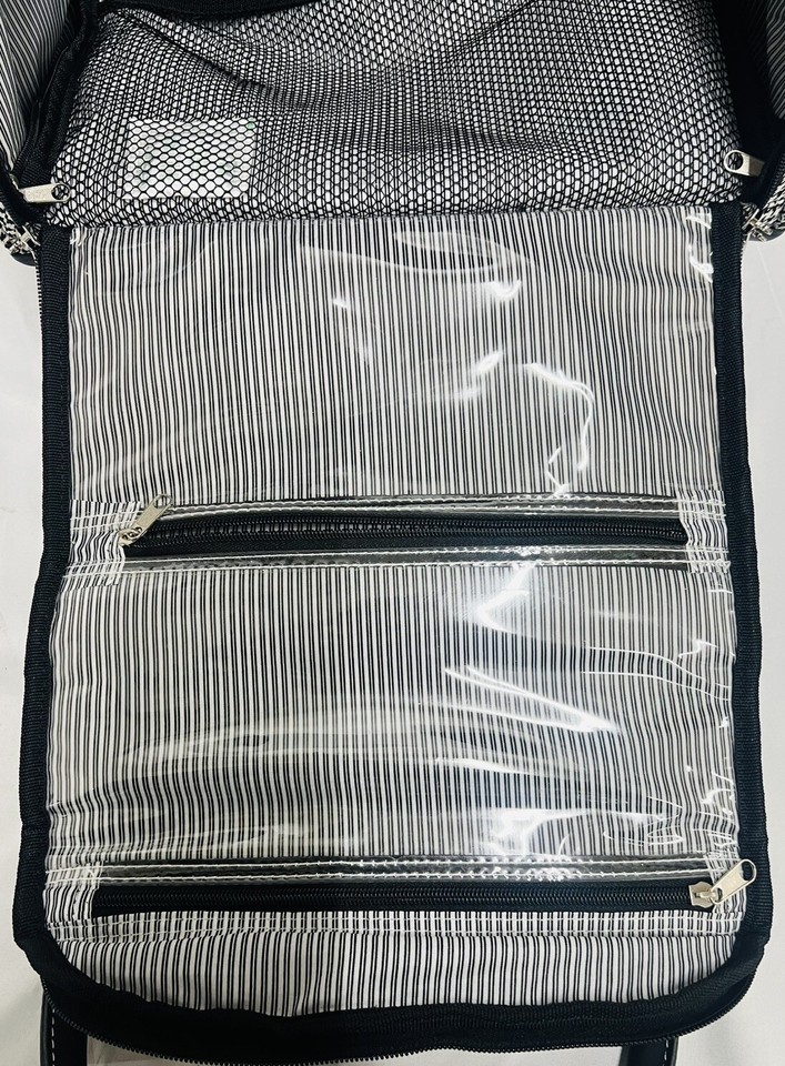 London Fog Oxford III 8Wheel Under Seat Bag, BlackWhite, CarryOn 15