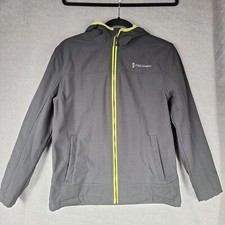 FREE COUNTRY Jacket Boys Youth 14/16 Black/Neon Green Lined Zip Hooded