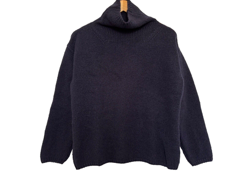 Ladies Funnel Neck Slouchy Sweater Merino Wool made in Ireland S, M, L AND XL - Picture 2 of 3