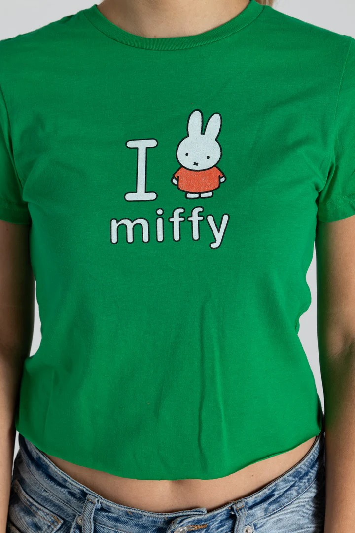 Miffy X Daisy Street J'Aime Miffy T-Shirt Coupe Court En Vert