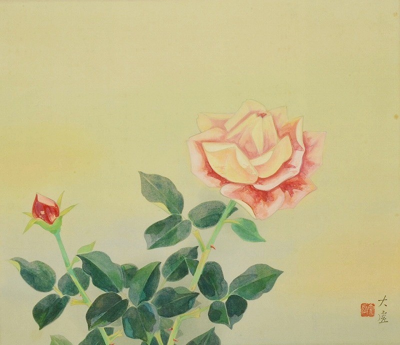 a*a様 How are you? 絵画原画 JAPANESE ART Painting Hanging Scroll Rose Antique VINTAGE Asian