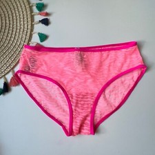 Victoria's Secret VTG Extra Low Rise Mesh Hiphugger Panty Pink Zebra Small NEW